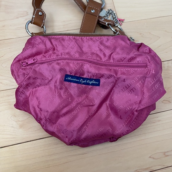 American Eagle Purse Plaid w/ Pink Lining - Picture 4 of 5